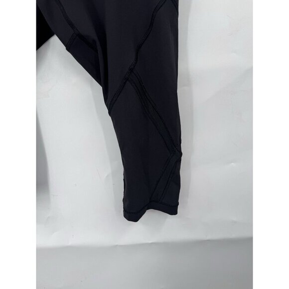 Lululemon Cropped Legging Women 6 Black Sheer Athletic Yoga Gym Workout - Picture 5 of 7